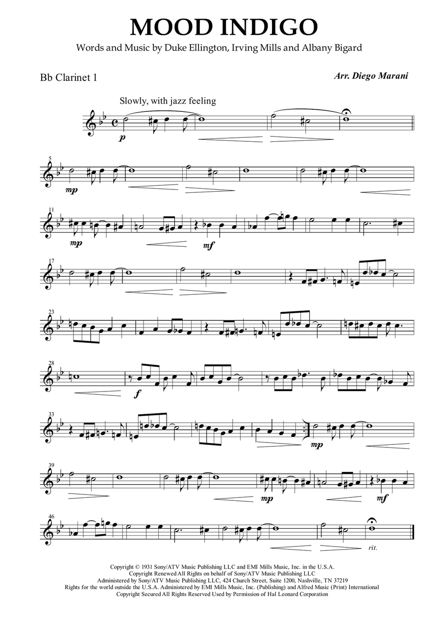 Mood Indigo Mood Indigo Woodwind Quartet scores gallery preview page 1