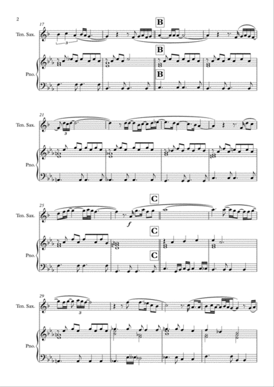 All In Love Is Fair Tenor Saxophone scores gallery preview page 2
