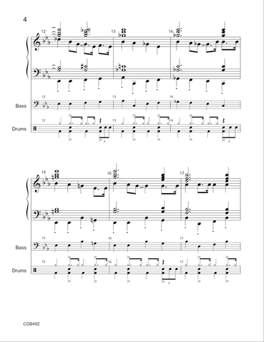 Rock Around the Clock Full Score Handbell Choir scores gallery preview page 4