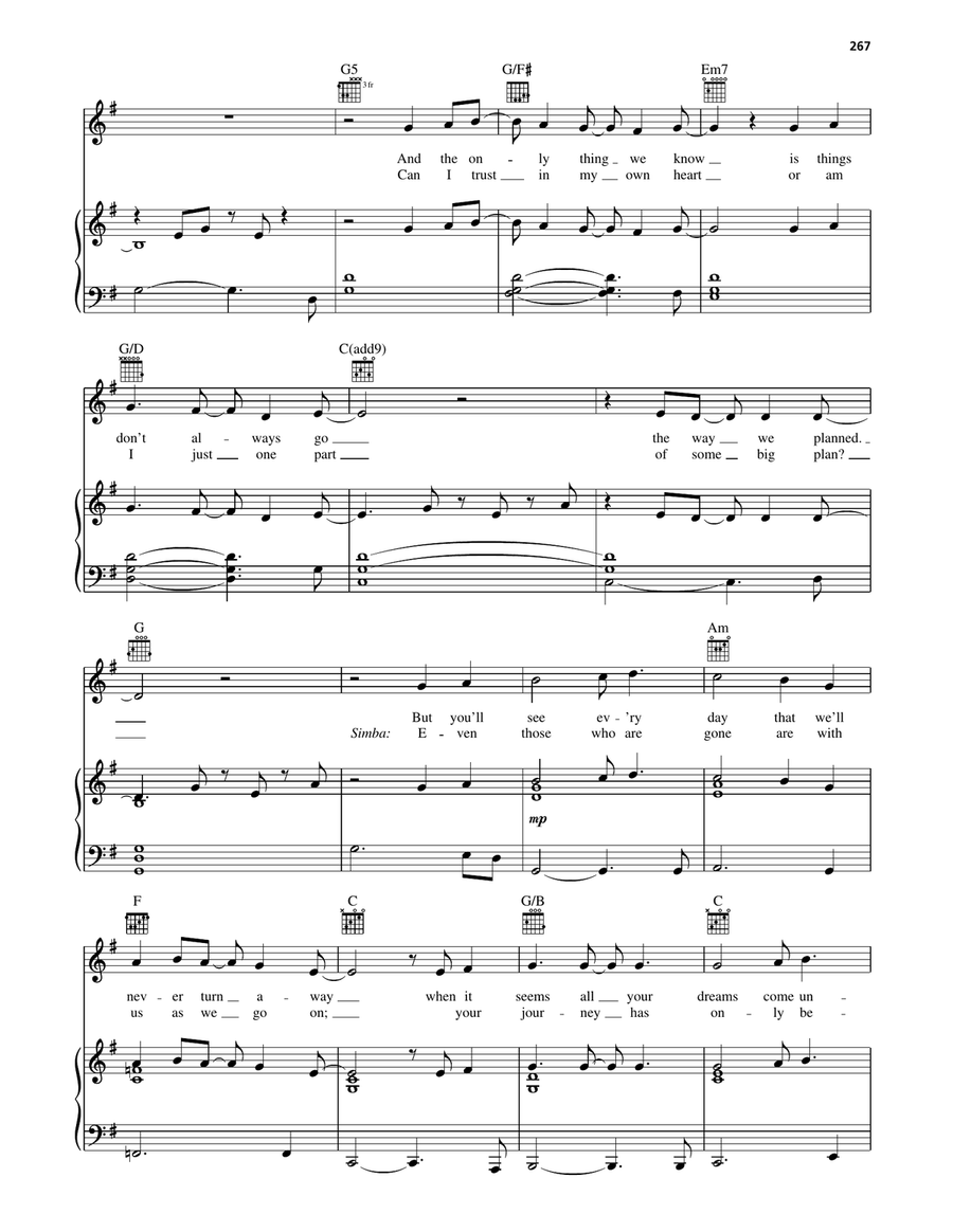 We Are One (from The Lion King II: Simba's Pride) Piano, Vocal, Guitar scores gallery preview page 2