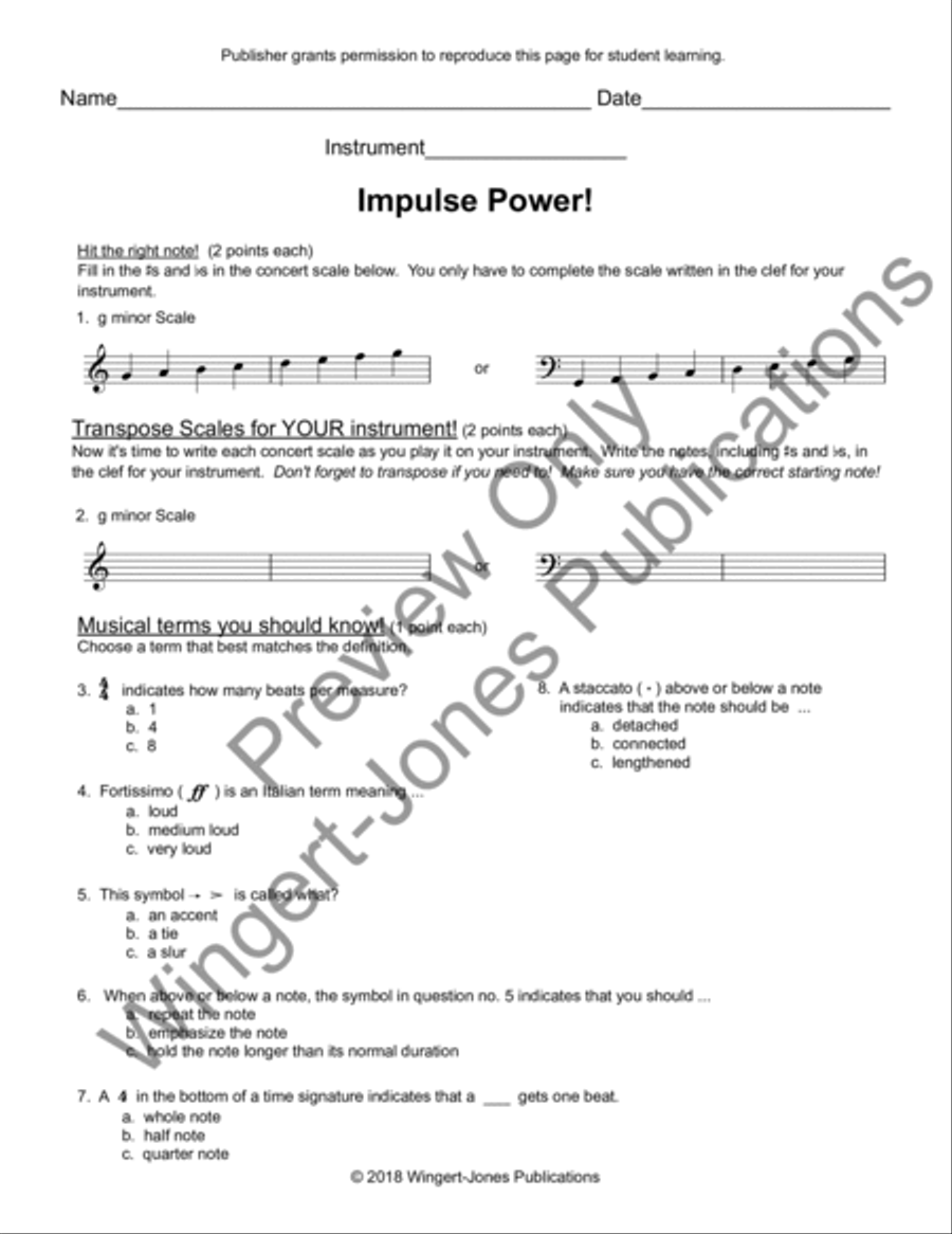 Impulse Power! Concert Band scores gallery preview page 20