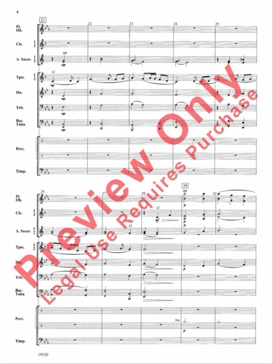 Korean Hill Song Concert Band scores gallery preview page 5