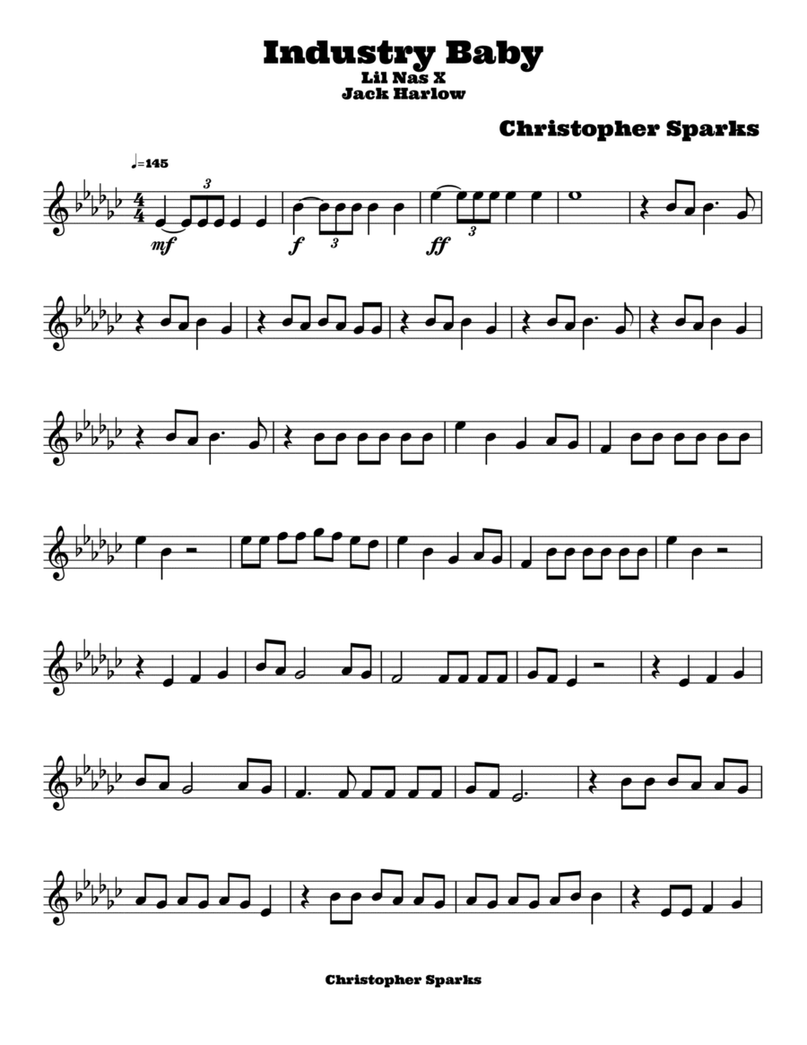 Industry Baby Industry Baby Violin Solo scores gallery preview page 1
