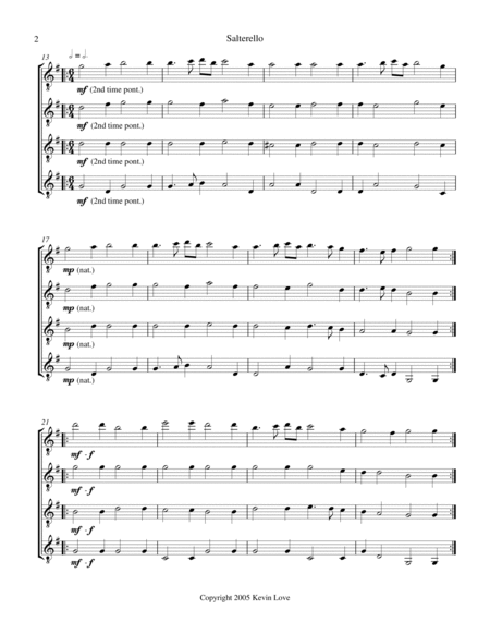 Ronde and Salterello (Guitar Quartet) - Score and Parts image number null