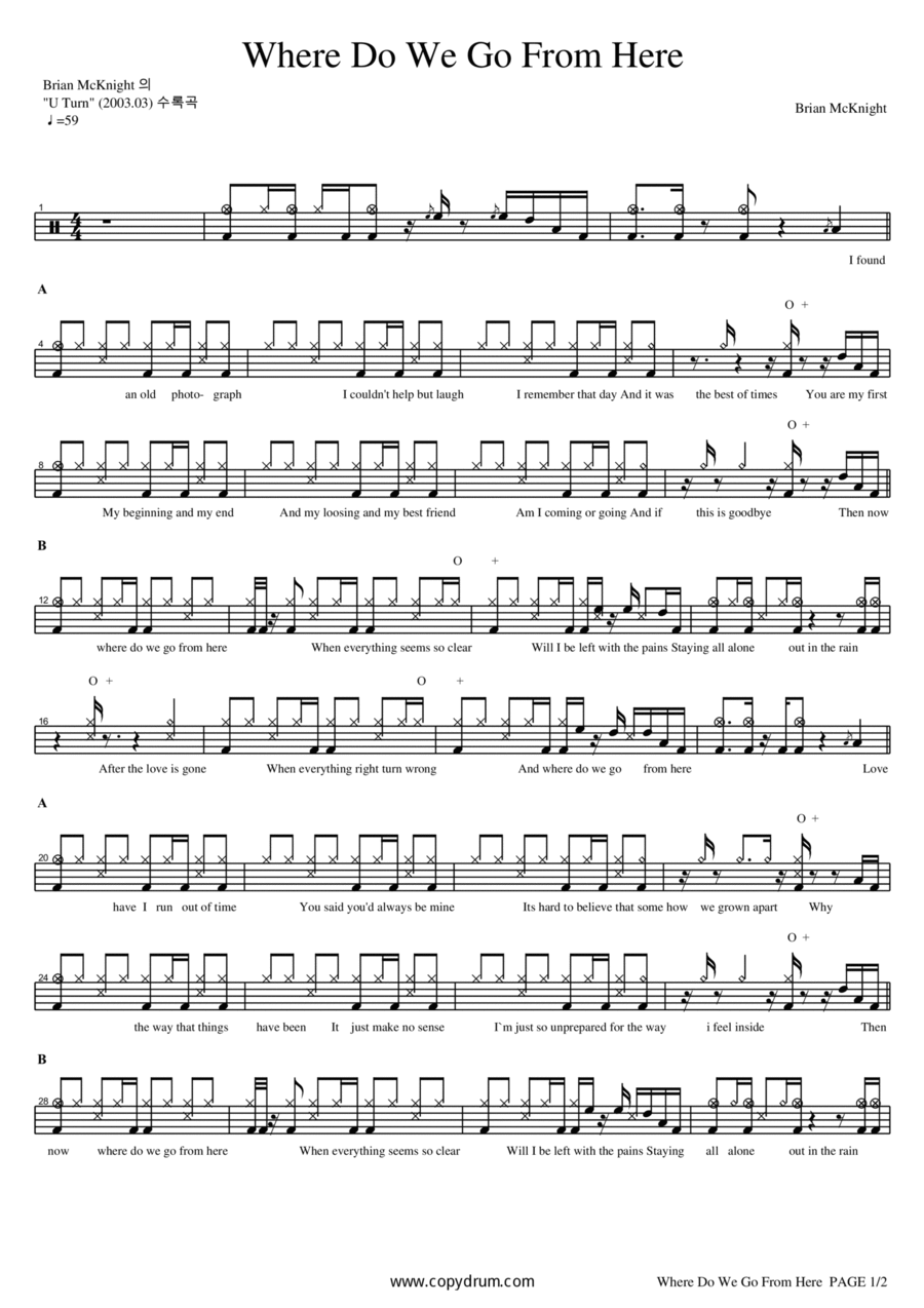 Where Do We Go From Here Drum Set scores gallery preview page 1