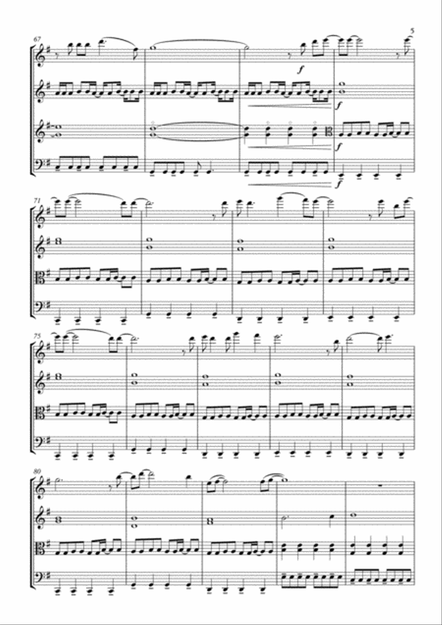 Lovers In Japan String Quartet scores gallery preview page 5