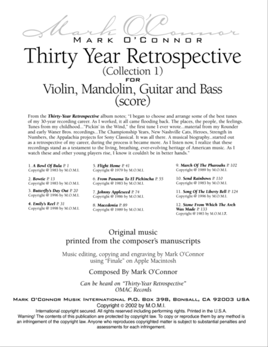 Thirty-Year Retrospective Collection (Score – violin, mandolin, guitar, bass) Small Ensemble scores gallery preview page 2