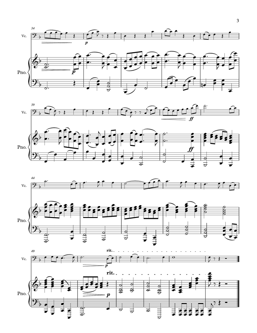 Two Dances for Cello and Piano Piano scores gallery preview page 3