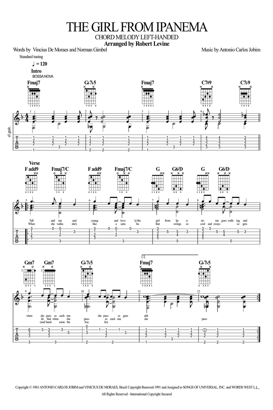 The Girl From Ipanema (Garôta De Ipanema) Electric Guitar scores gallery preview page 1
