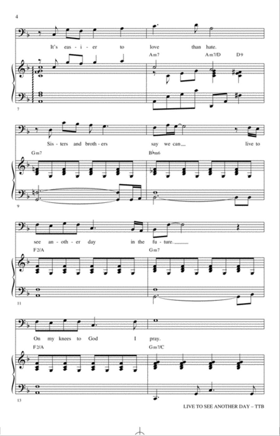 Live To See Another Day (arr. Mark Hayes) TTBB scores gallery preview page 2