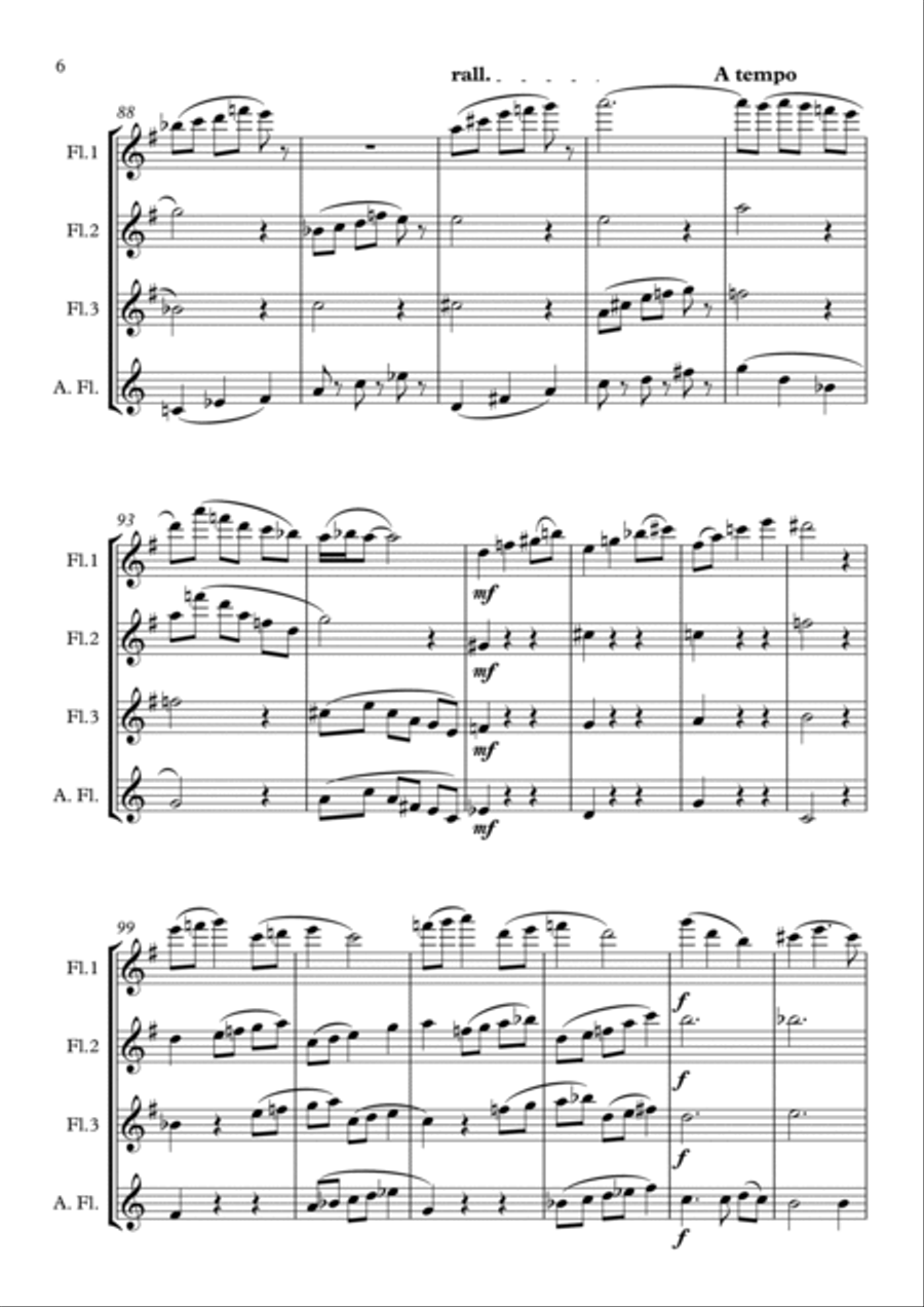 Note Pad - Flute Quartet Flute Quartet scores gallery preview page 6