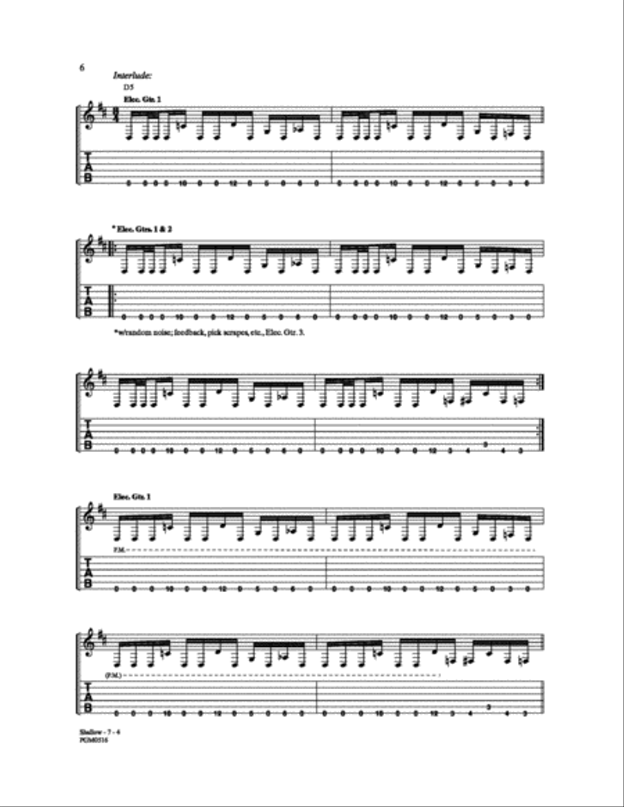 Shallow Electric Guitar scores gallery preview page 4