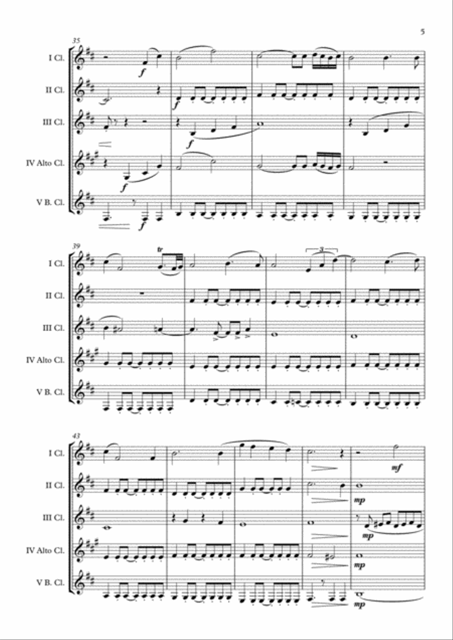 Man With The Harmonica Clarinet Choir scores gallery preview page 6