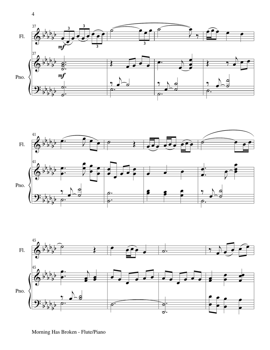 Gary Lanier: 3 BEAUTIFUL HYMNS, Set 2 (Duets for Flute & Piano) Woodwind Duet scores gallery preview page 5