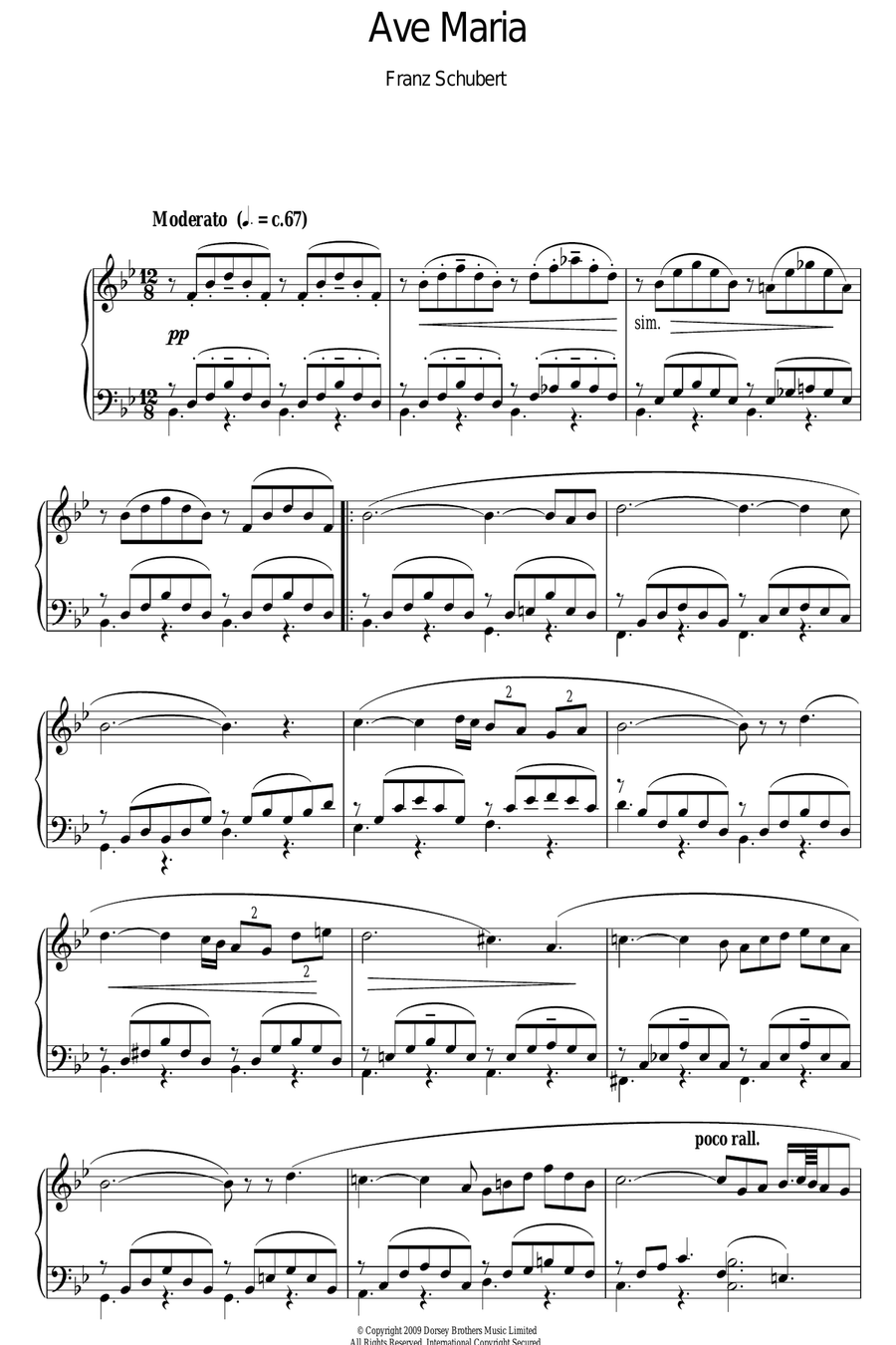 Ave maria on piano hot sale