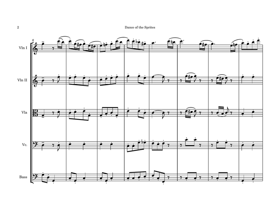 Dance of the Sprites Dance of the Sprites String Quintet scores gallery preview page 2