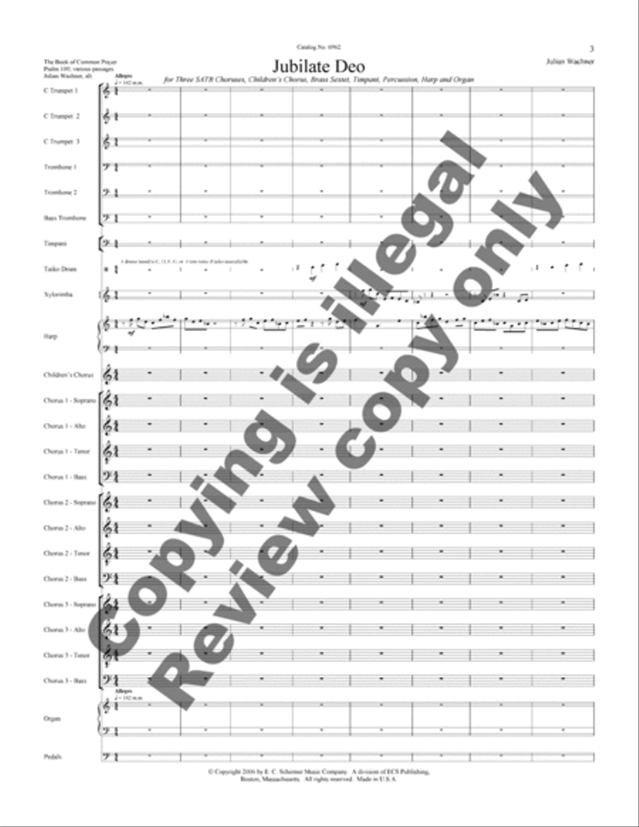 Jubilate Deo (Full Score) Choir scores gallery preview page 8