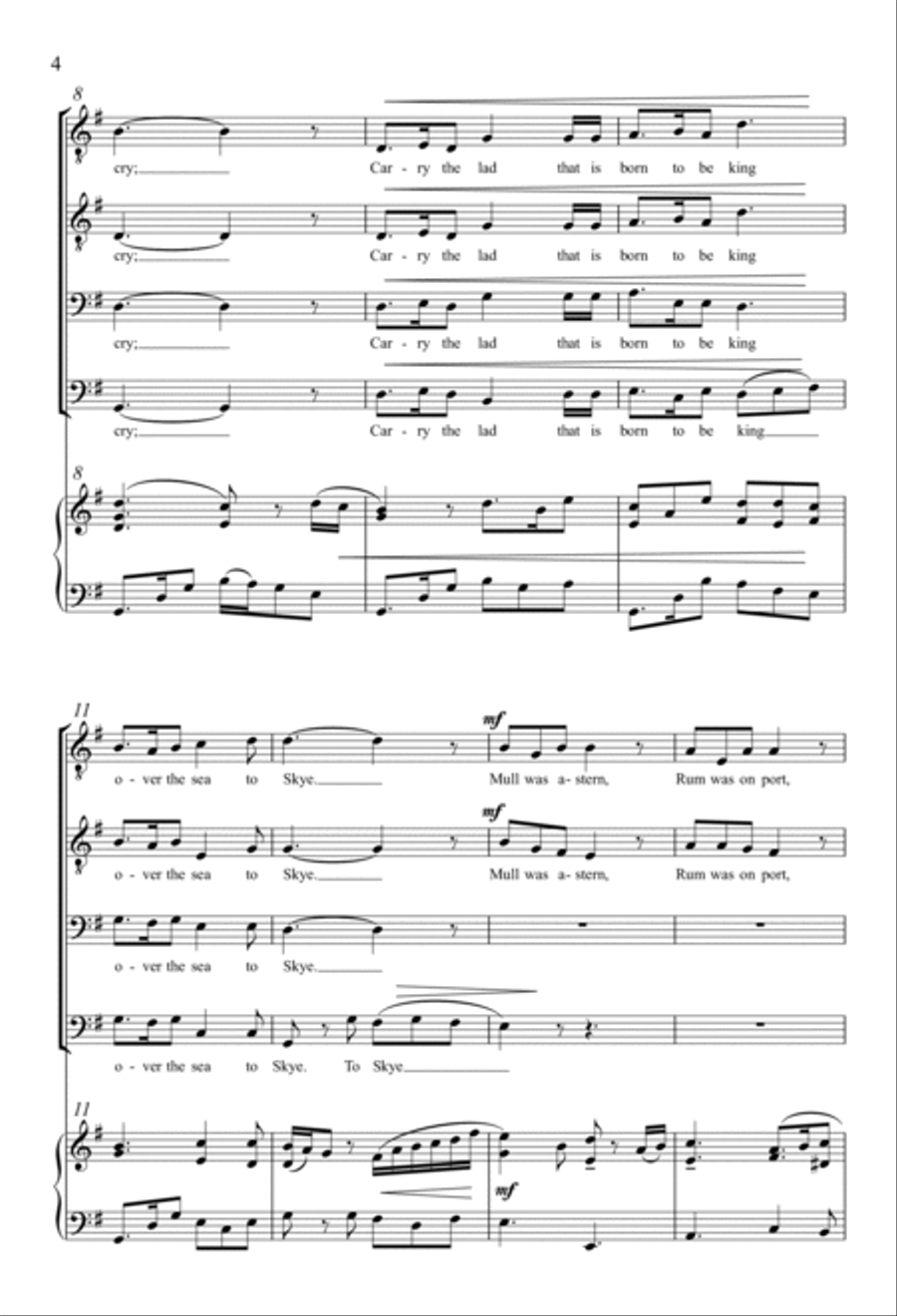 Skye Boat Song TTBB scores gallery preview page 2