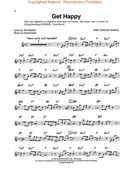 Great Tenor Sax Solos Tenor Saxophone - Sheet Music