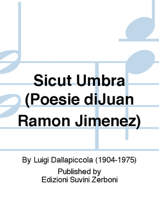 Book cover for Sicut Umbra (Poesie diJuan Ramon Jimenez)