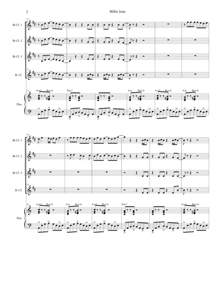 Billie Jean (for Clarinet Choir and Piano) image number null