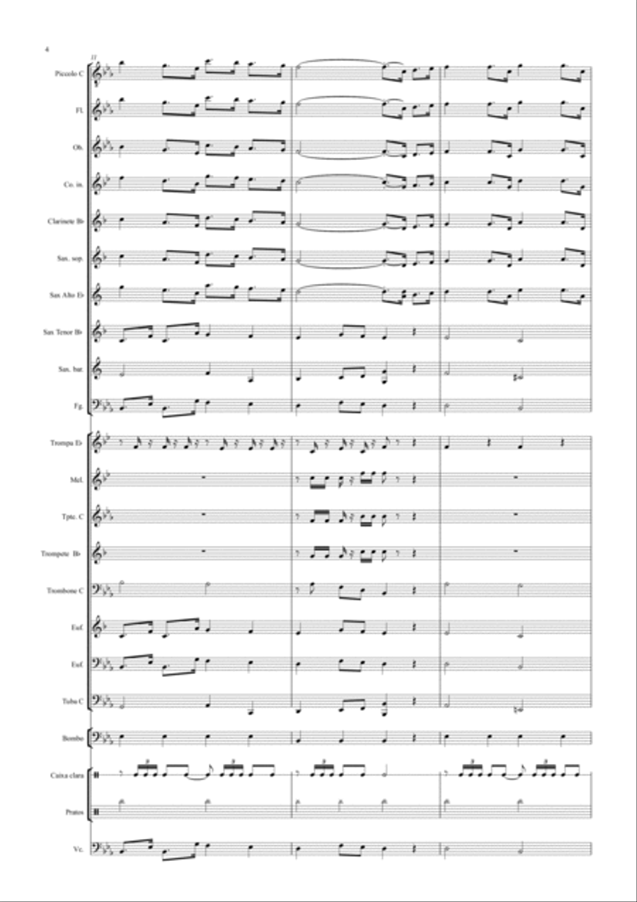 Hino da Filarmônica Municipal Bom Jesus dos Martírios Concert Band scores gallery preview page 4