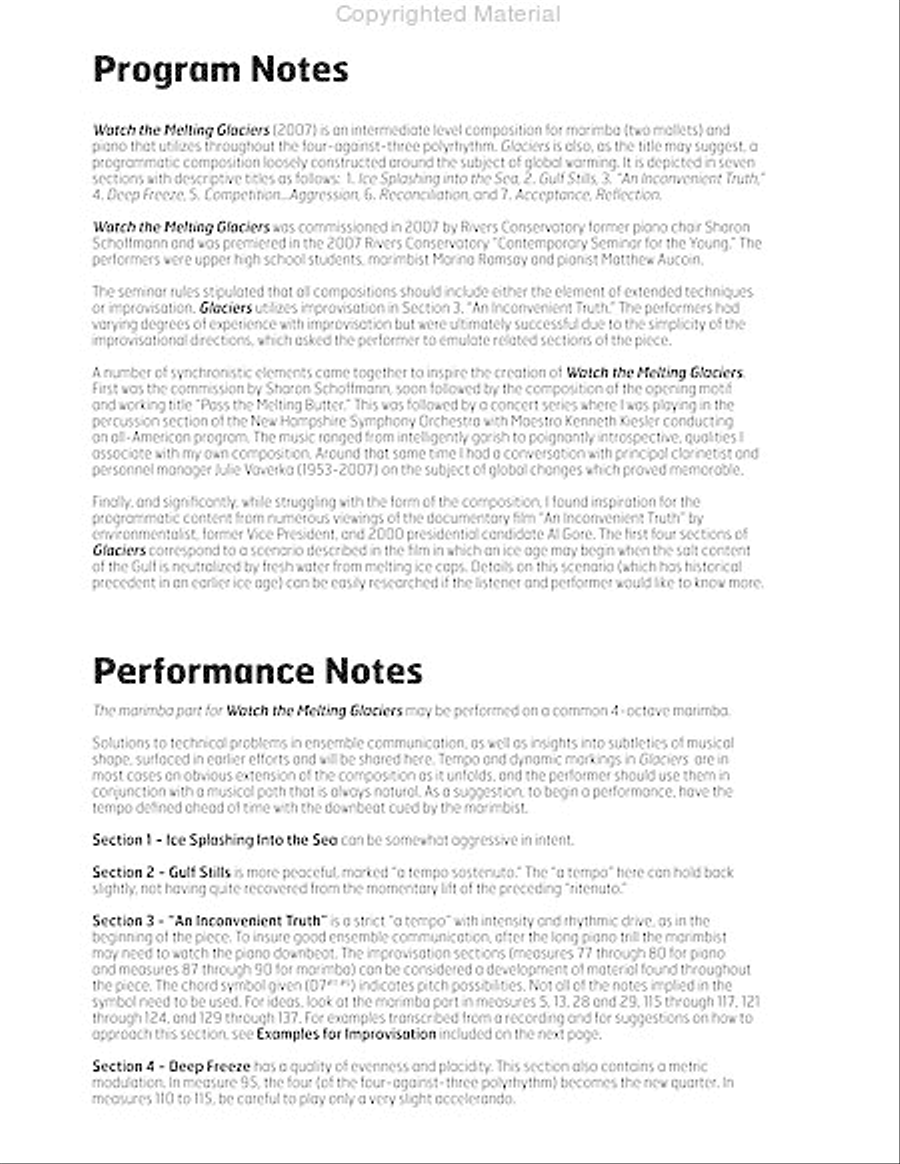 Watch the Melting Glaciers Piano Accompaniment scores gallery preview page 3