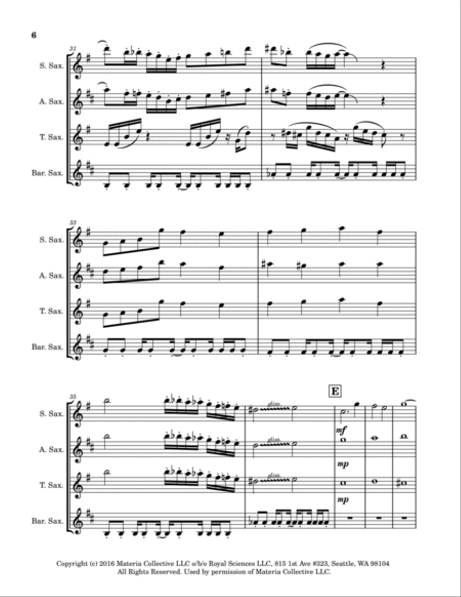 MEGALOVANIA (from Undertale) Woodwind Quartet scores gallery preview page 6
