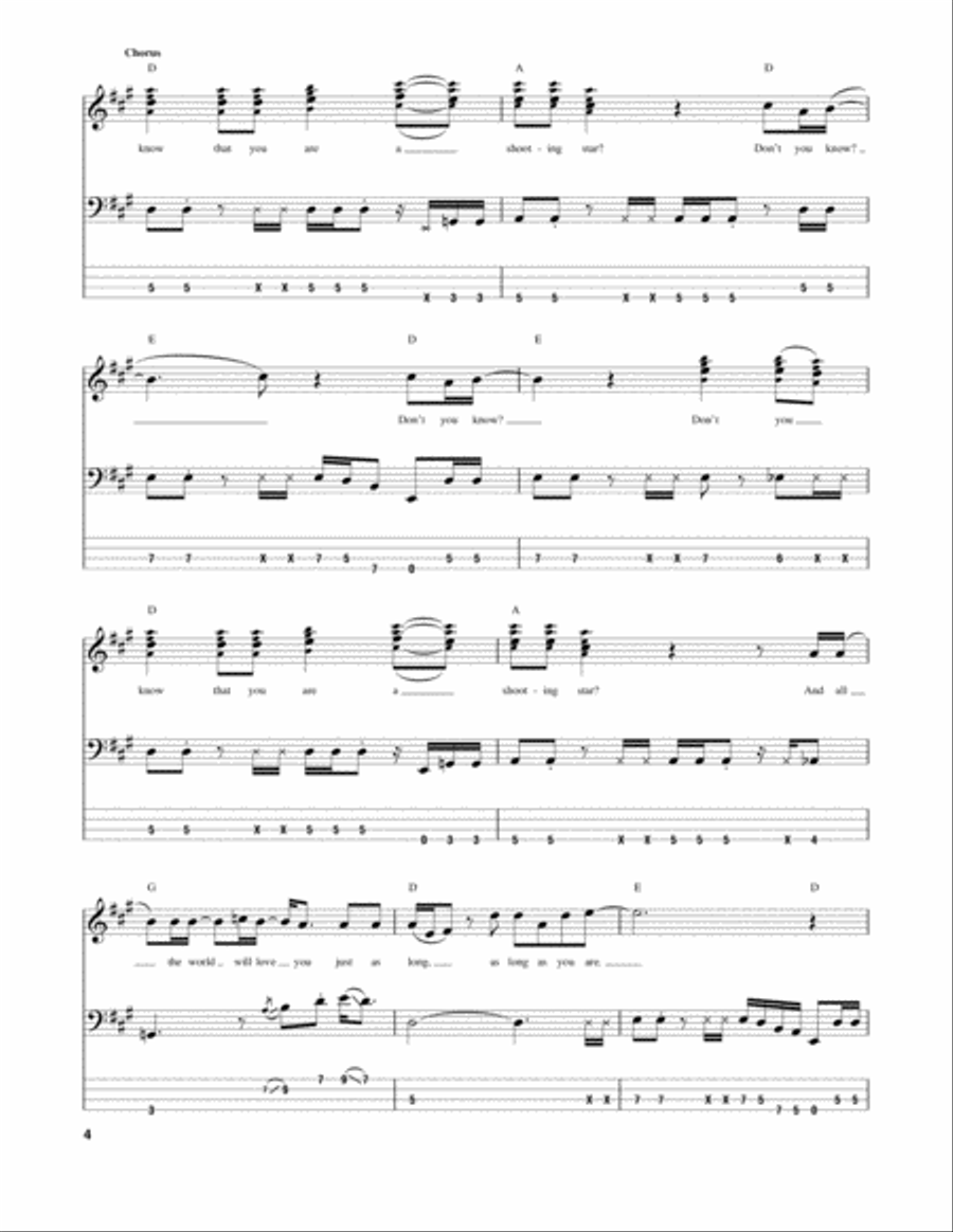 Shooting Star Guitar Tablature scores gallery preview page 4