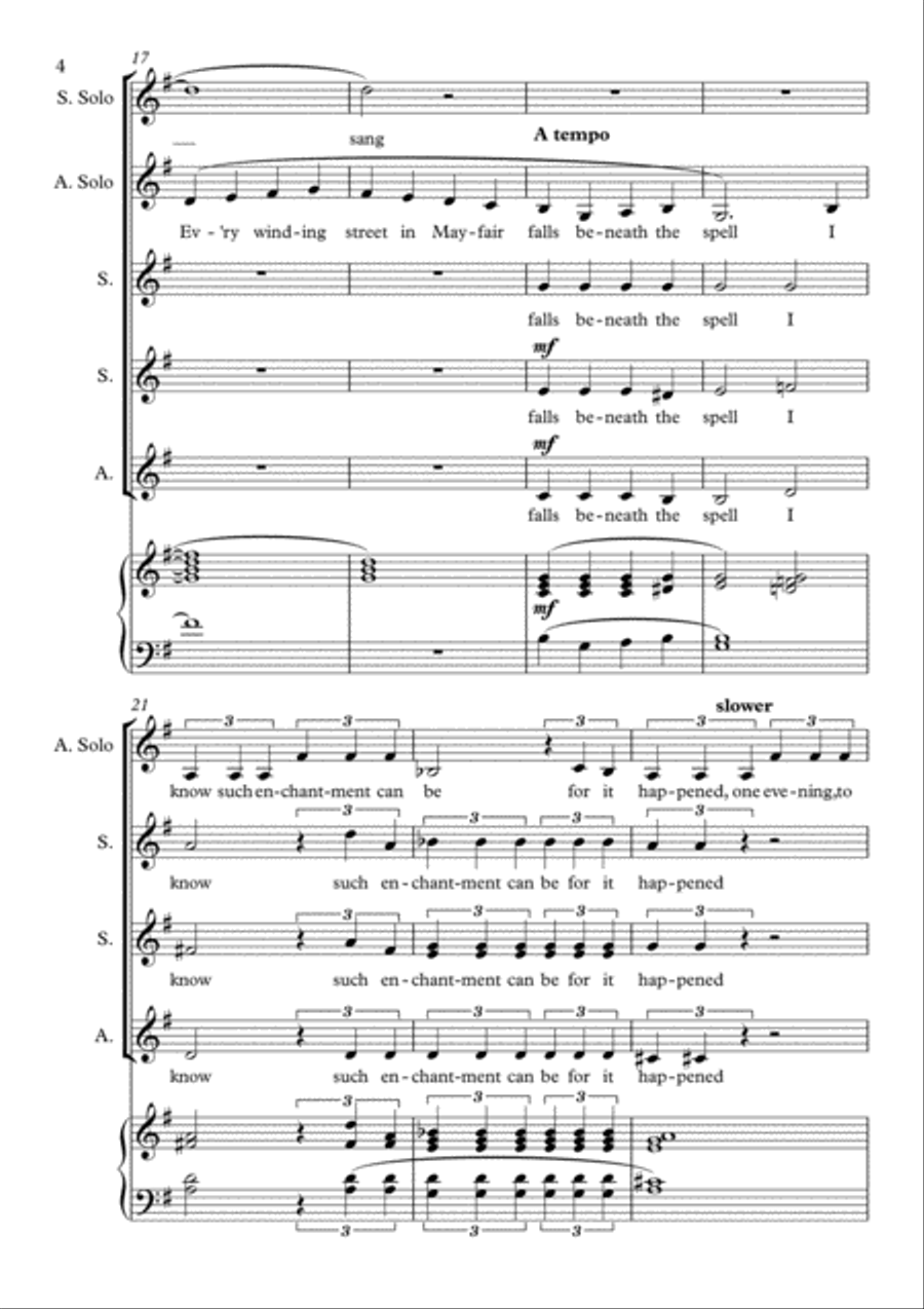 A Nightingale Sang In Berkeley Square SSA scores gallery preview page 4