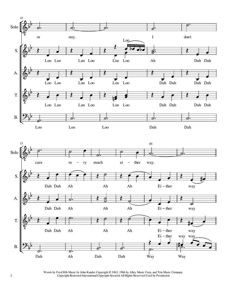 I Don't Care Much 4-Part scores gallery preview page 2
