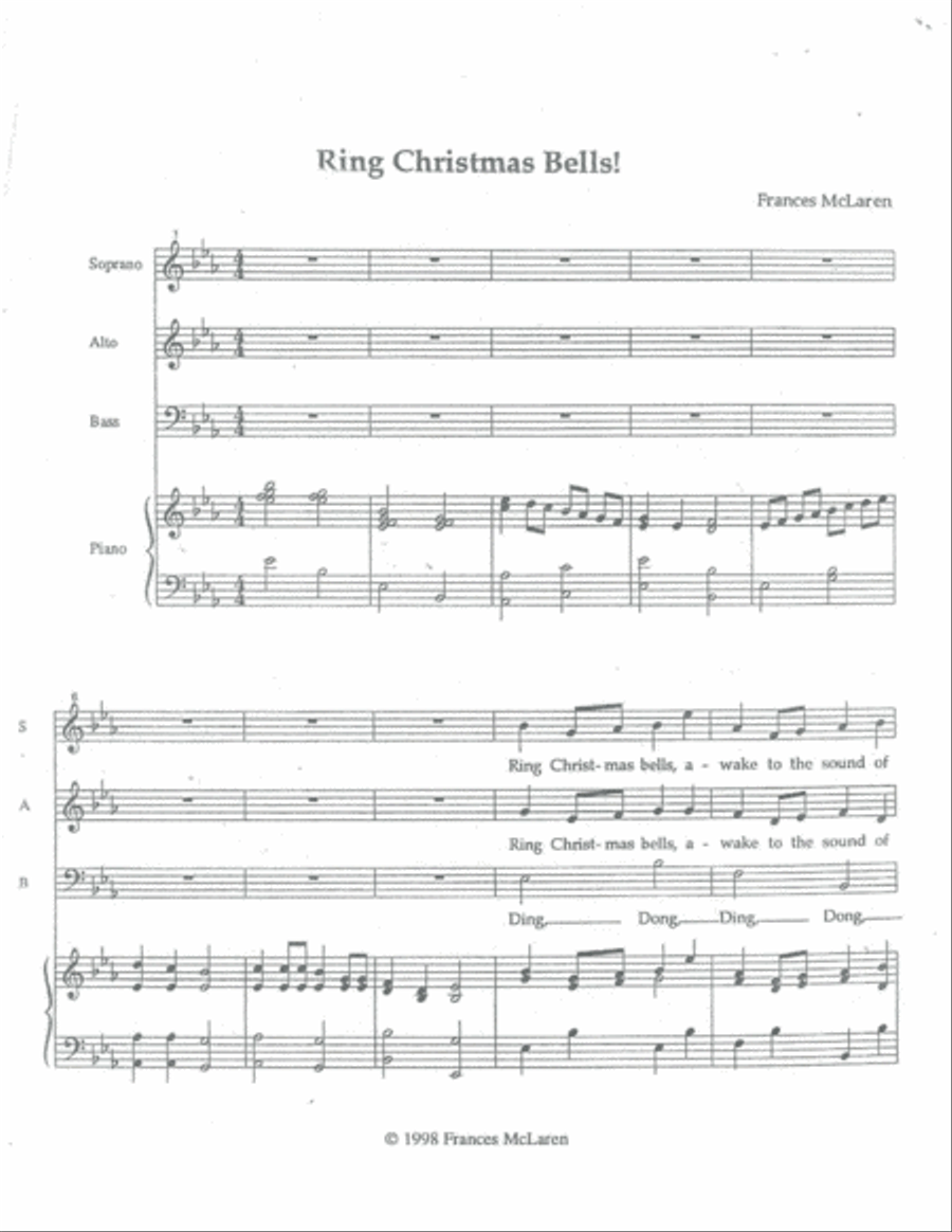 Ring Christmas Bells Voice scores gallery preview page 1