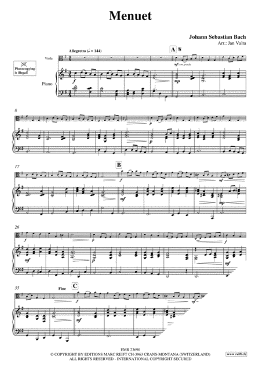 Menuet Menuet Piano Accompaniment scores gallery preview page 3