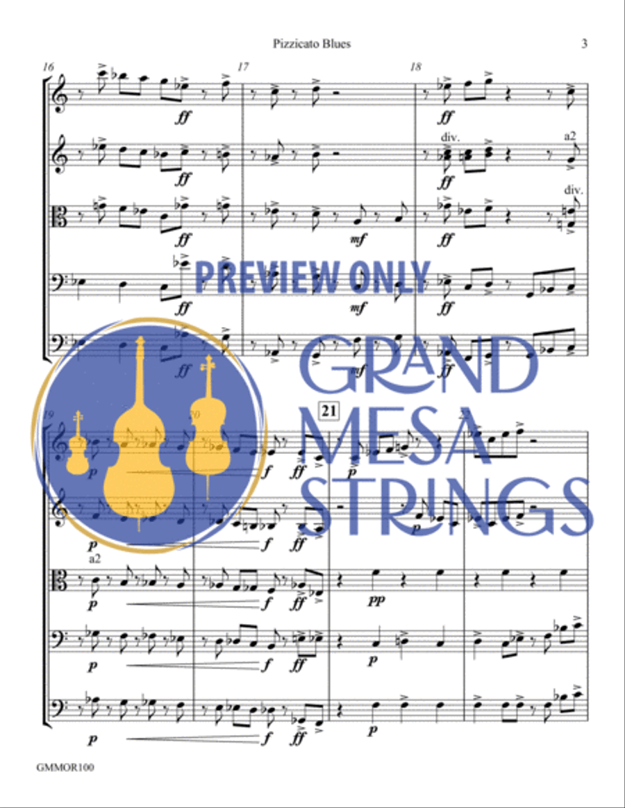 Pizzicato Blues Pizzicato Blues String Orchestra scores gallery preview page 4