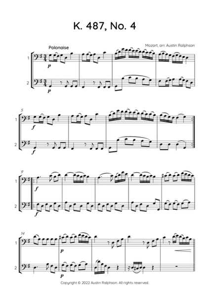 Mozart K. 487 No. 4 - trombone duet / euphonium duet image number null