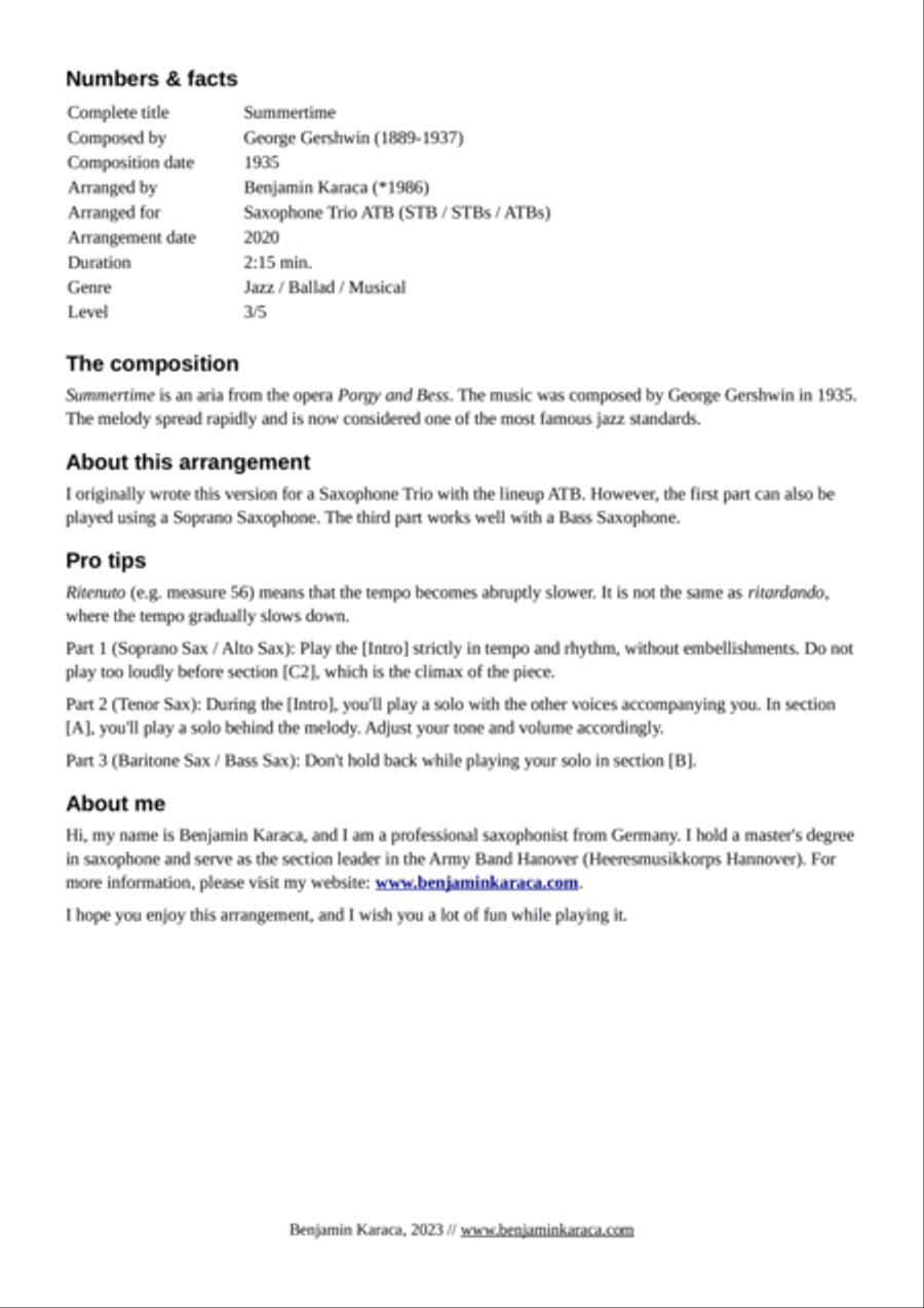 Summertime Woodwind Trio scores gallery preview page 2
