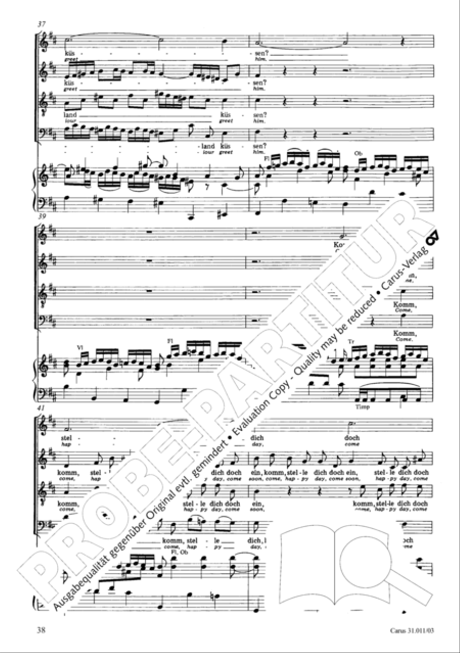 Lobet Gott in seinen Reichen (Himmelfahrtsoratorium) 4-Part scores gallery preview page 39