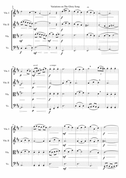 Variations on the Glory Song for string quartet image number null