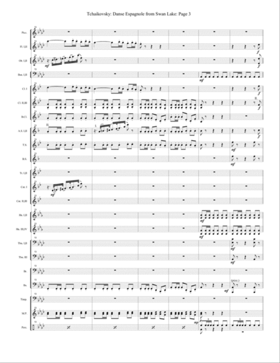 Swan Lake Danse Espagnole - Extra score (Band) Concert Band scores gallery preview page 3