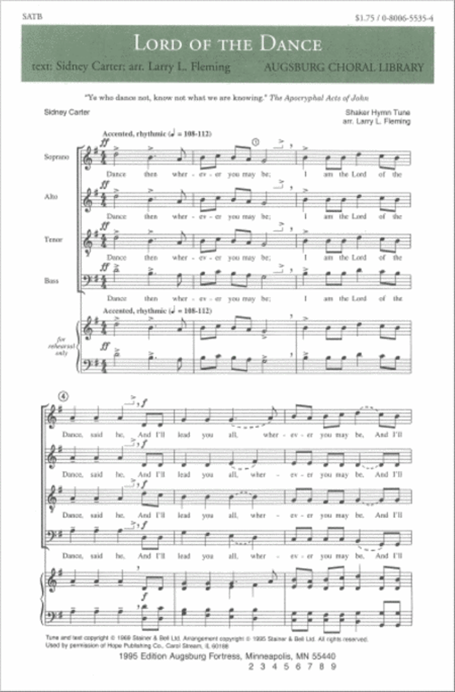 Lord of the Dance 4-Part scores gallery preview page 1