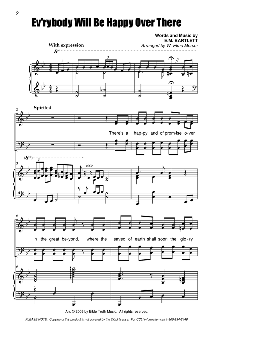 Everybody Will Be Happy Over There 4-Part scores gallery preview page 1