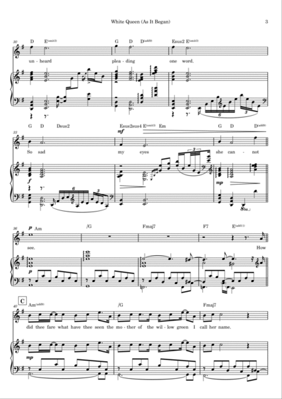 White Queen (as It Began) Voice scores gallery preview page 3