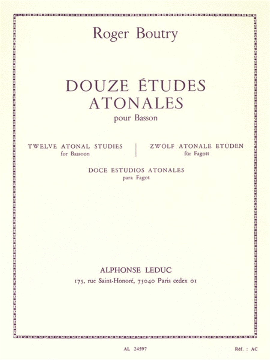 12 Etudes Atonales (bassoon Solo) Bassoon Solo scores gallery preview page 1