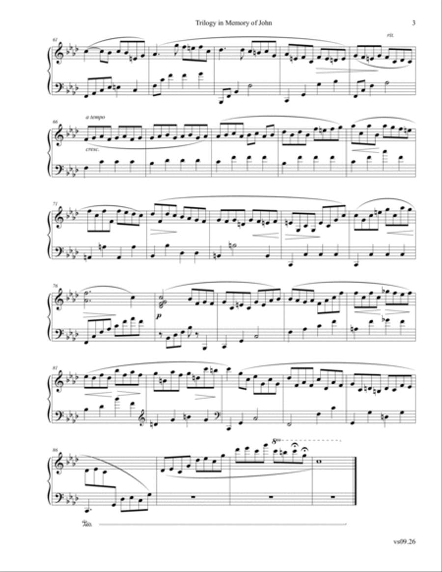 Trilogy in Memory of John Piano Solo scores gallery preview page 3