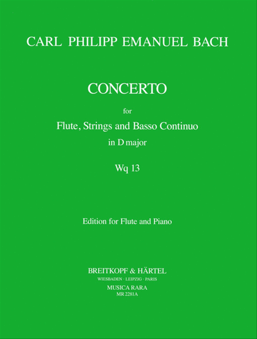 Flute concerto in D major Wq 13 Flute Solo scores gallery preview page 1