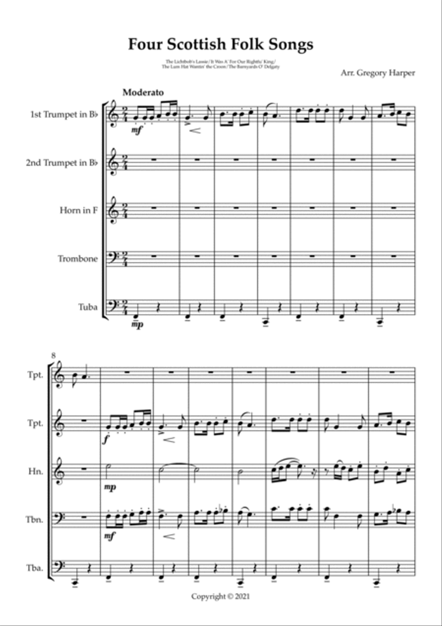 Four Scottish Songs Brass Ensemble scores gallery preview page 2