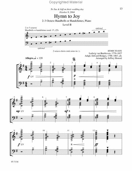 Hymn Arrangements for Piano and Handbells, Vol. 2 (Handbell Part) image number null