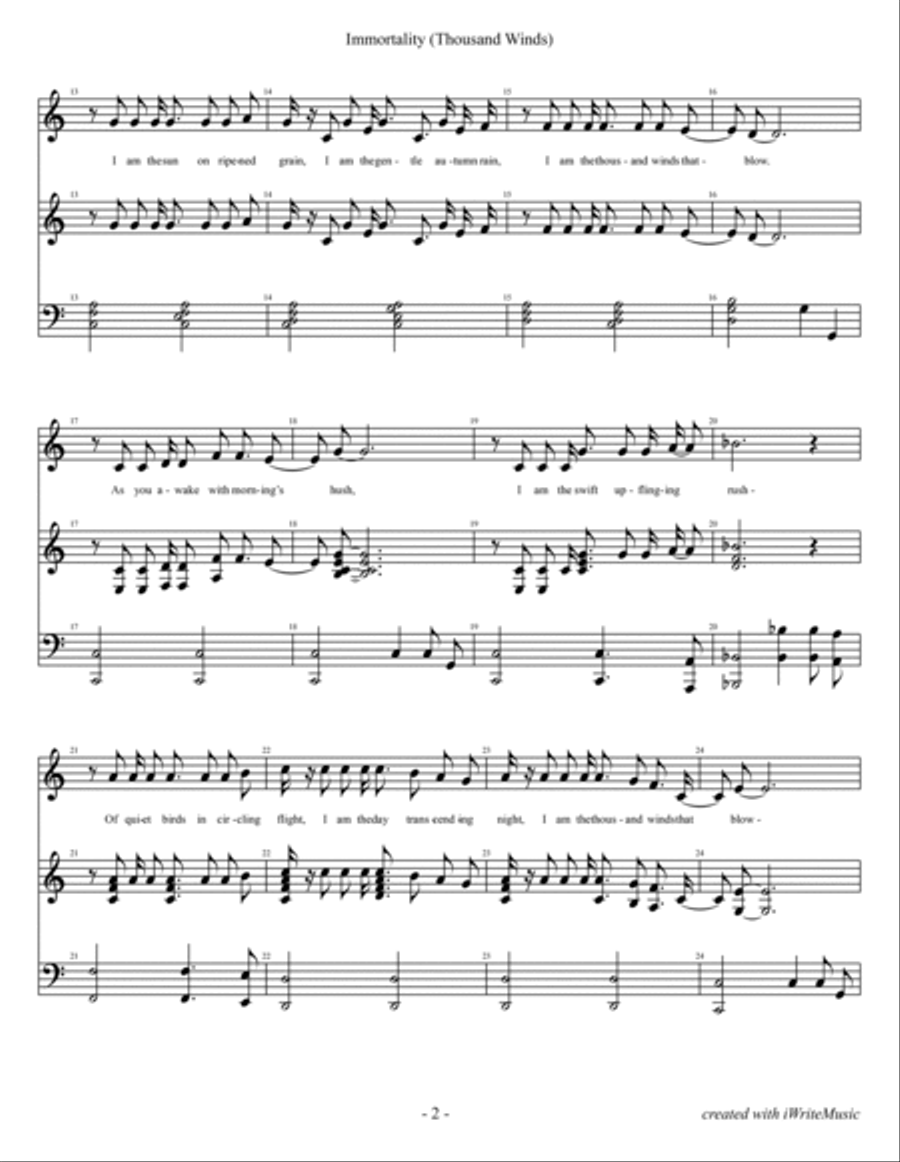 Immortality (Thousand Winds) Voice scores gallery preview page 2
