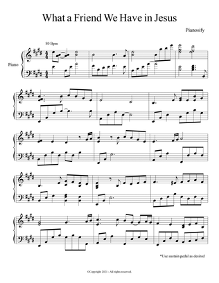 PIANO - What a Friend We Have in Jesus (Piano Hymns Sheet Music PDF)