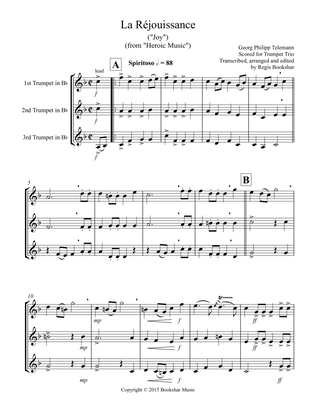 La Rejouissance (from "Heroic Music") (Eb) (Trumpet Trio)